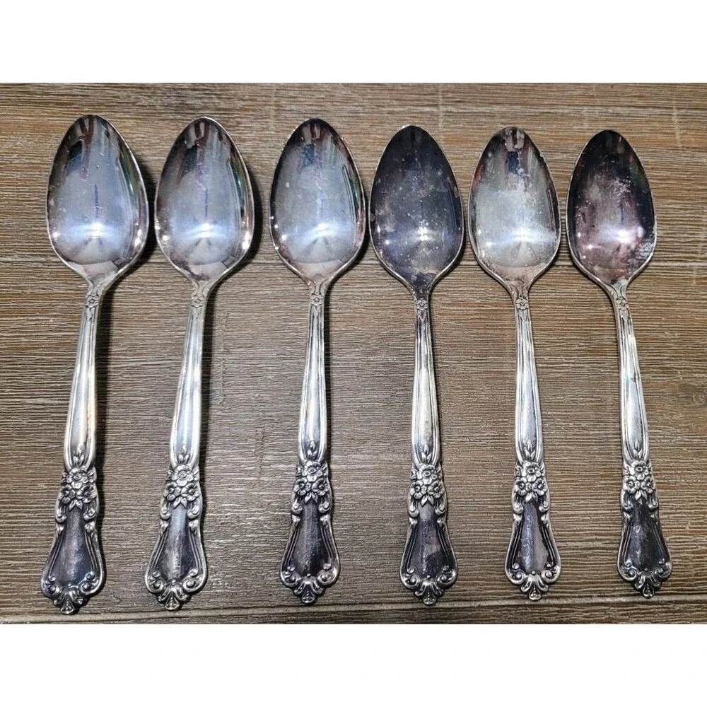 WM A Rogers Sectional Oneida LTD  Silverplate VALLEY ROSE  12 Teaspoons Spoons